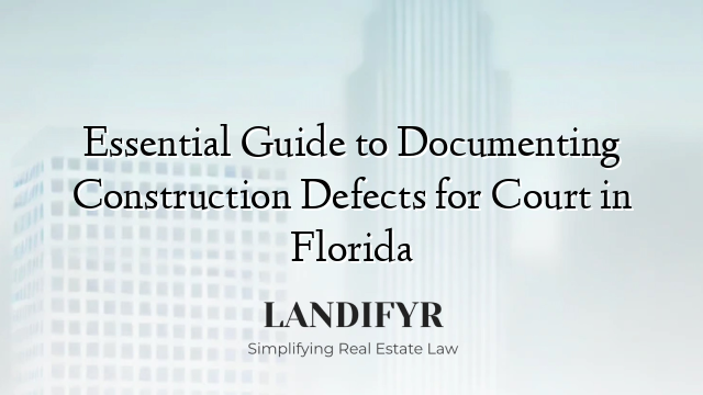 Essential Guide to Documenting Construction Defects for Court in Florida
