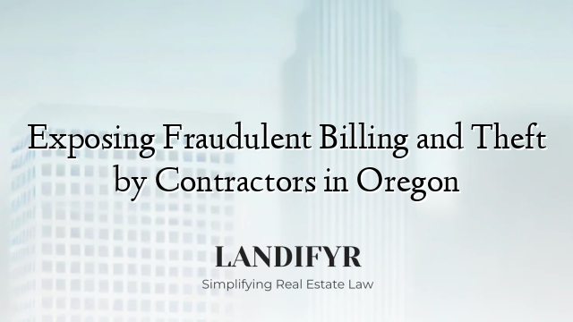 Exposing Fraudulent Billing and Theft by Contractors in Oregon
