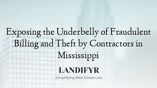 Exposing the Underbelly of Fraudulent Billing and Theft by Contractors in Mississippi