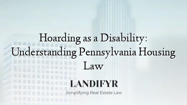 Hoarding as a Disability: Understanding Pennsylvania Housing Law