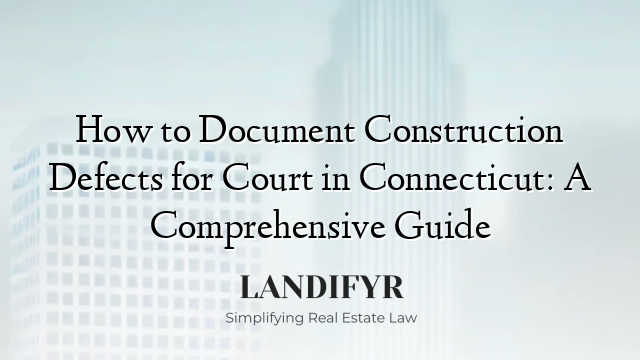 How to Document Construction Defects for Court in Connecticut: A Comprehensive Guide
