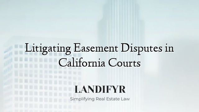 Litigating Easement Disputes in California Courts