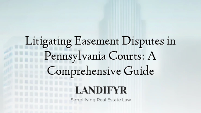Litigating Easement Disputes in Pennsylvania Courts: A Comprehensive Guide