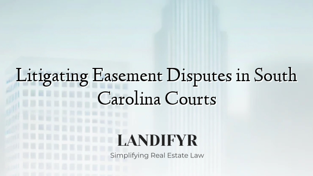 Litigating Easement Disputes in South Carolina Courts
