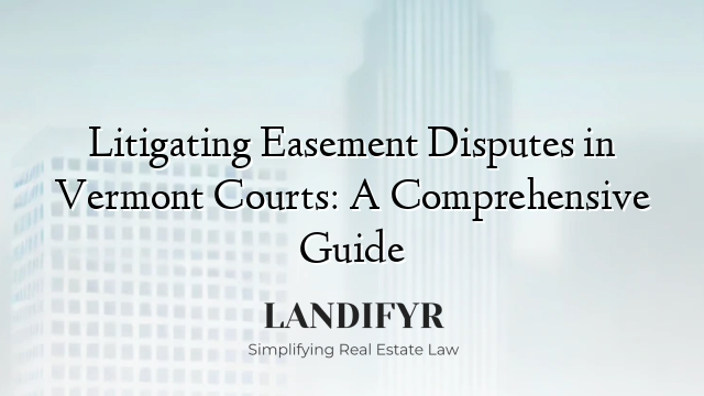 Litigating Easement Disputes in Vermont Courts: A Comprehensive Guide