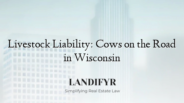 Livestock Liability: Cows on the Road in Wisconsin