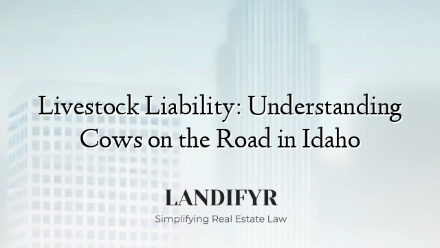 Livestock Liability: Understanding Cows on the Road in Idaho