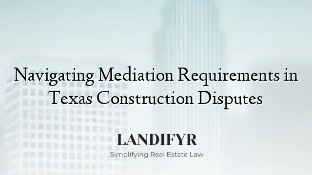 Navigating Mediation Requirements in Texas Construction Disputes