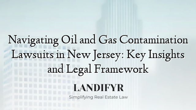 Navigating Oil and Gas Contamination Lawsuits in New Jersey: Key Insights and Legal Framework