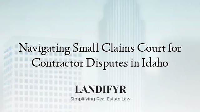 Navigating Small Claims Court for Contractor Disputes in Idaho