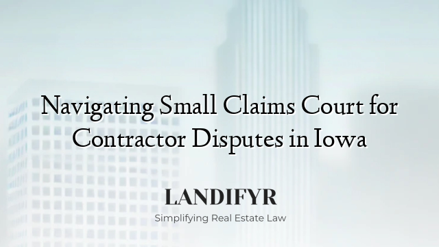 Navigating Small Claims Court for Contractor Disputes in Iowa
