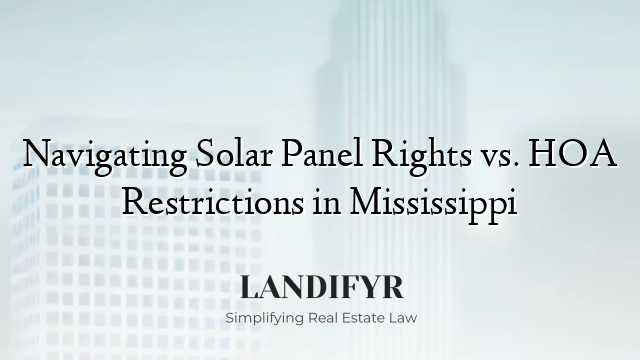 Navigating Solar Panel Rights vs. HOA Restrictions in Mississippi