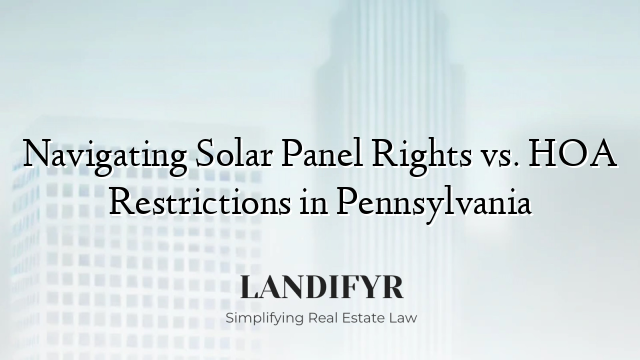 Navigating Solar Panel Rights vs. HOA Restrictions in Pennsylvania