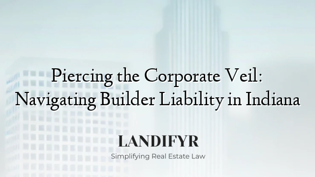 Piercing the Corporate Veil: Navigating Builder Liability in Indiana
