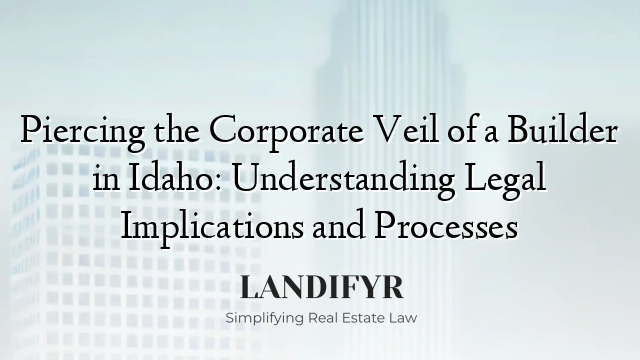 Piercing the Corporate Veil of a Builder in Idaho: Understanding Legal Implications and Processes