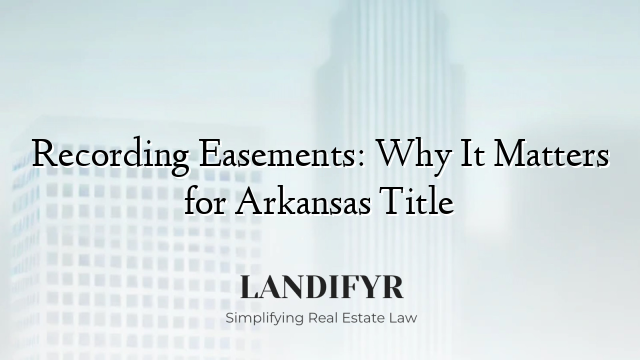 Recording Easements: Why It Matters for Arkansas Title