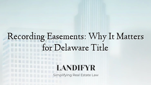 Recording Easements: Why It Matters for Delaware Title