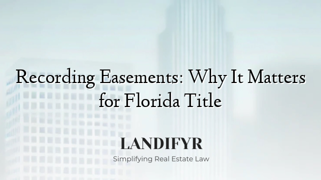 Recording Easements: Why It Matters for Florida Title