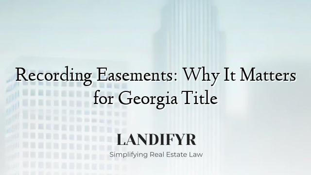 Recording Easements: Why It Matters for Georgia Title