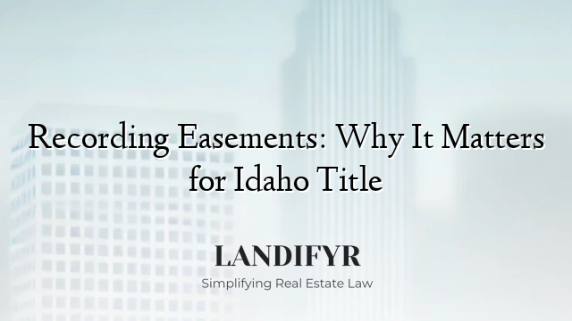 Recording Easements: Why It Matters for Idaho Title