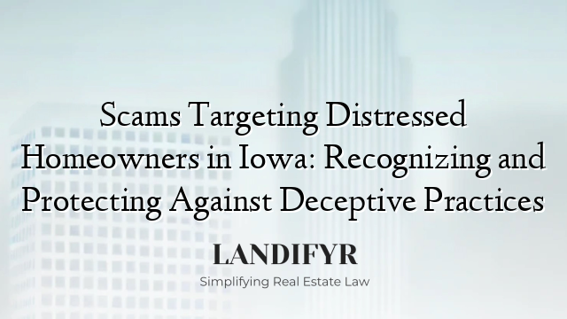 Scams Targeting Distressed Homeowners in Iowa: Recognizing and Protecting Against Deceptive Practices