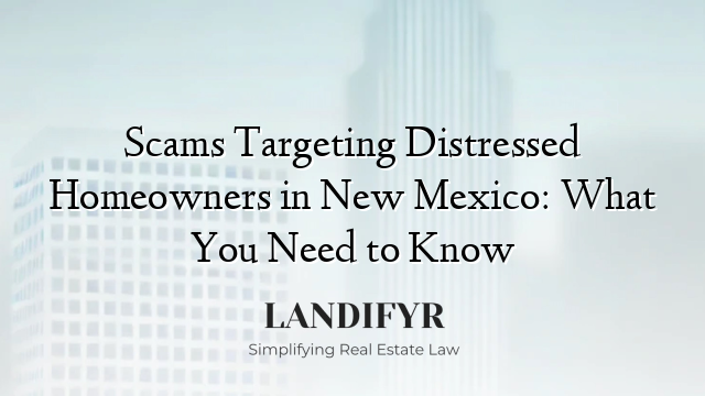 Scams Targeting Distressed Homeowners in New Mexico: What You Need to Know
