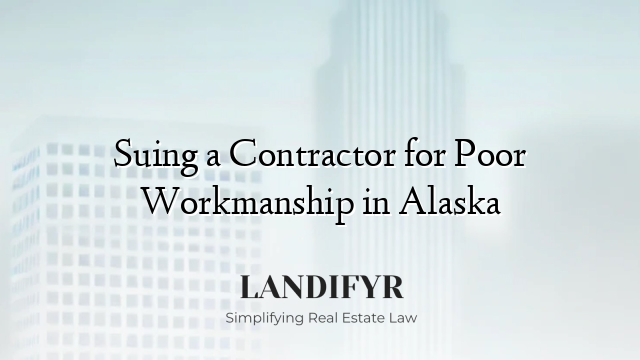Suing a Contractor for Poor Workmanship in Alaska