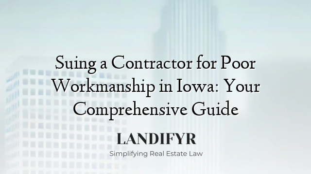 Suing a Contractor for Poor Workmanship in Iowa: Your Comprehensive Guide