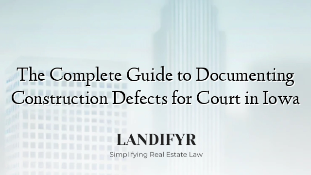 The Complete Guide to Documenting Construction Defects for Court in Iowa