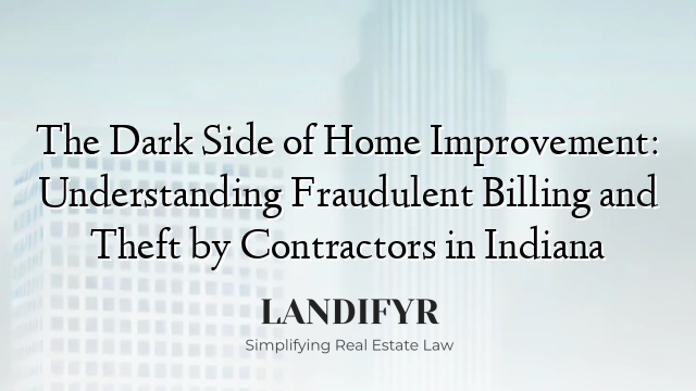The Dark Side of Home Improvement: Understanding Fraudulent Billing and Theft by Contractors in Indiana