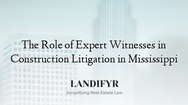 The Role of Expert Witnesses in Construction Litigation in Mississippi