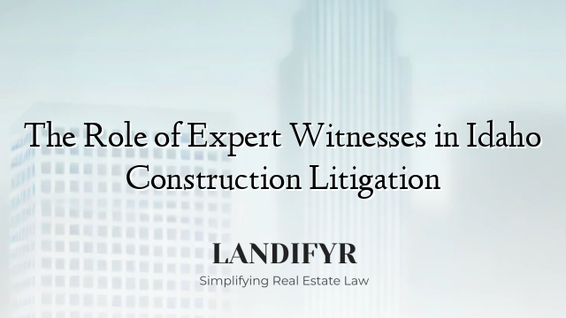 The Role of Expert Witnesses in Idaho Construction Litigation