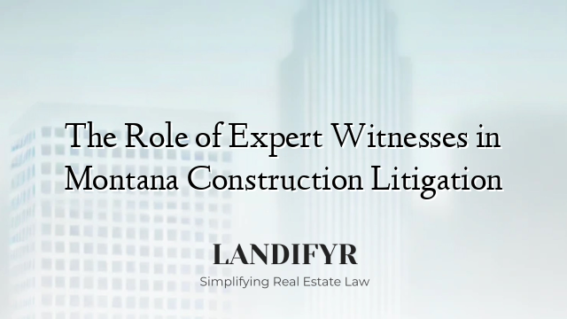 The Role of Expert Witnesses in Montana Construction Litigation