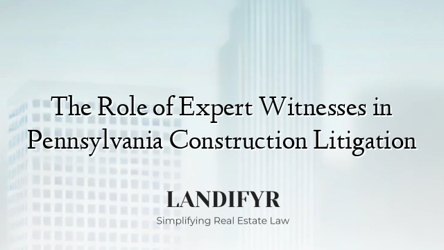 The Role of Expert Witnesses in Pennsylvania Construction Litigation