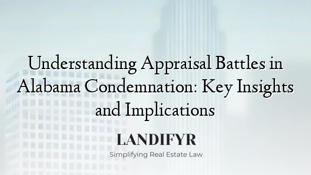Understanding Appraisal Battles in Alabama Condemnation: Key Insights and Implications