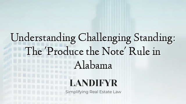 Understanding Challenging Standing: The 'Produce the Note' Rule in Alabama