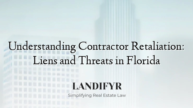 Understanding Contractor Retaliation: Liens and Threats in Florida