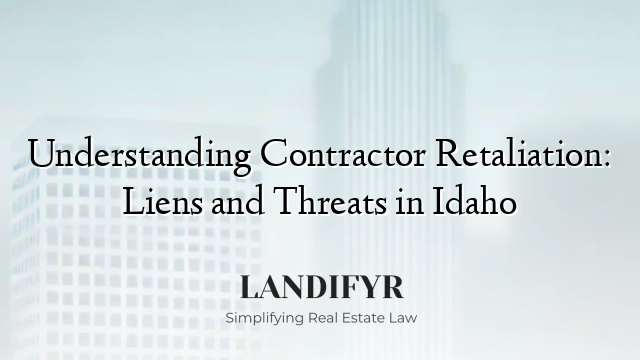 Understanding Contractor Retaliation: Liens and Threats in Idaho