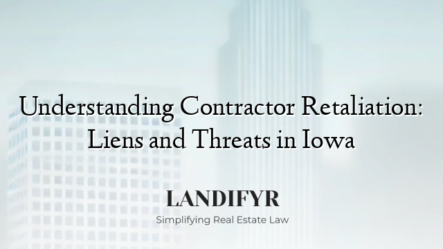 Understanding Contractor Retaliation: Liens and Threats in Iowa