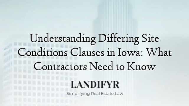 Understanding Differing Site Conditions Clauses in Iowa: What Contractors Need to Know