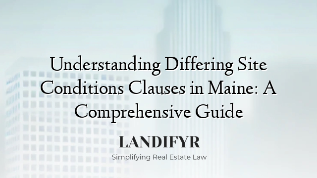 Understanding Differing Site Conditions Clauses in Maine: A Comprehensive Guide