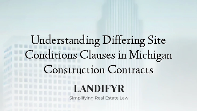 Understanding Differing Site Conditions Clauses in Michigan Construction Contracts