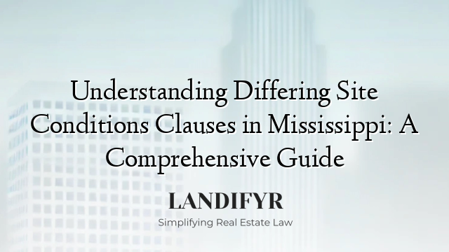 Understanding Differing Site Conditions Clauses in Mississippi: A Comprehensive Guide