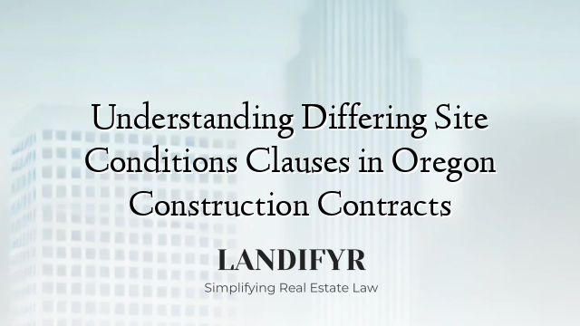 Understanding Differing Site Conditions Clauses in Oregon Construction Contracts