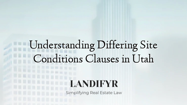 Understanding Differing Site Conditions Clauses in Utah