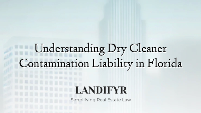Understanding Dry Cleaner Contamination Liability in Florida