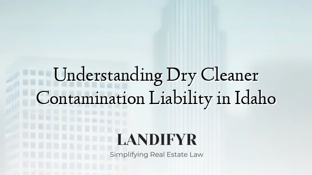 Understanding Dry Cleaner Contamination Liability in Idaho