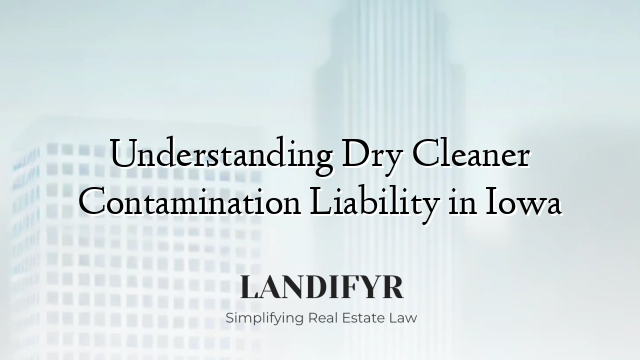 Understanding Dry Cleaner Contamination Liability in Iowa