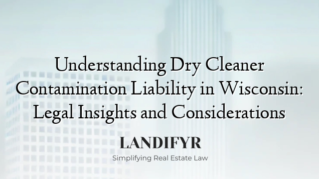 Understanding Dry Cleaner Contamination Liability in Wisconsin: Legal Insights and Considerations