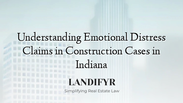 Understanding Emotional Distress Claims in Construction Cases in Indiana